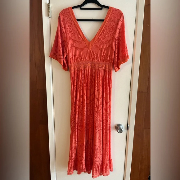 Anthropologie Farm Rio Devore Lace Maxi Dress - Picture 2 of 5
